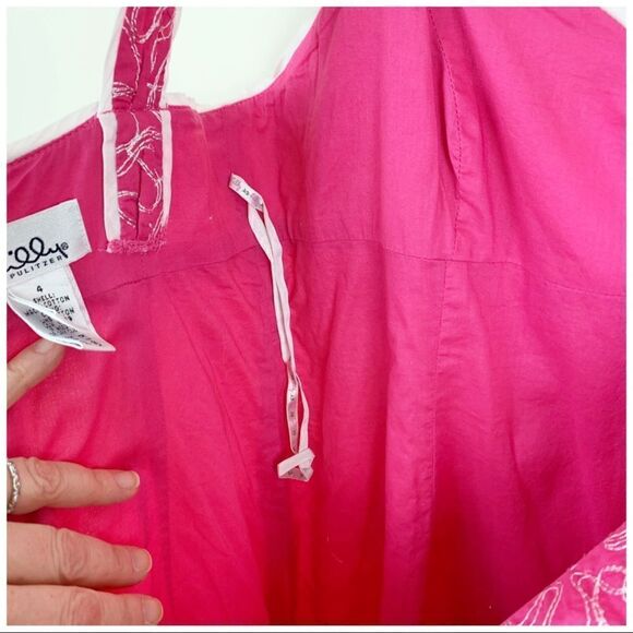 Lily Pulitzer Pink/White Kinsey Sundress in Sundial Sz 4 - Picture 9 of 11